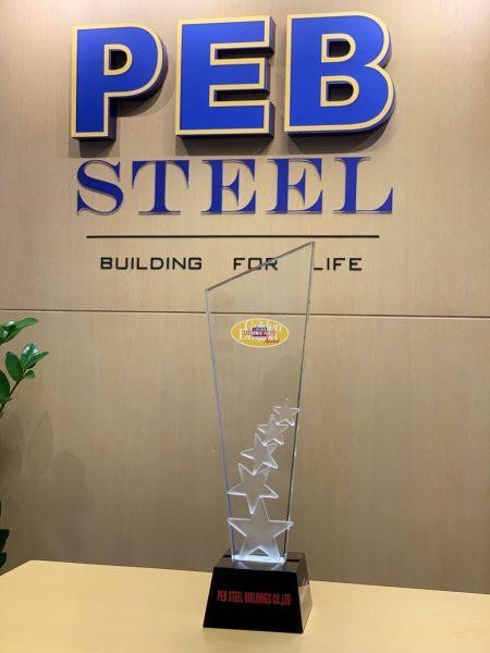 Image of PEB Steel's Golden Dragon Award trophy