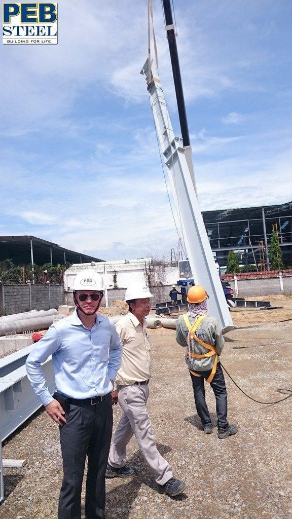 General Director of PEB Steel Hanoi office during the first column erection event of the 6th steel factory