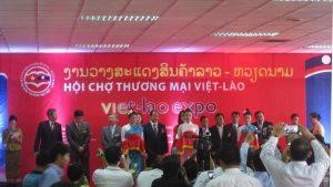 The photo of the ribbon-cutting ceremony to inaugurate the Viet - Lao Exhibition that PEB Steel Steel Buildings participated in