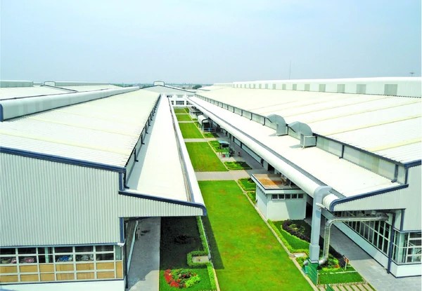 A pre-engineered factory in the industrial park in Cambodia
